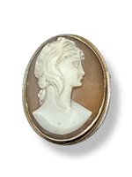 Brooch Mandile 1922 Woman Cammei antichi in Silver Conchiglia 2MCICMMAU5